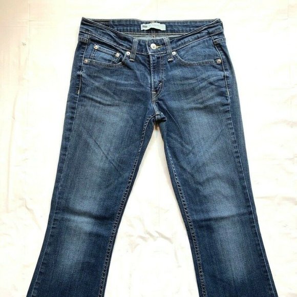 Levi's 518 Superlow Jeans Women 5 (29x31.5) Flare Bootcut Stretch Dark Denim Y2K - Picture 3 of 12